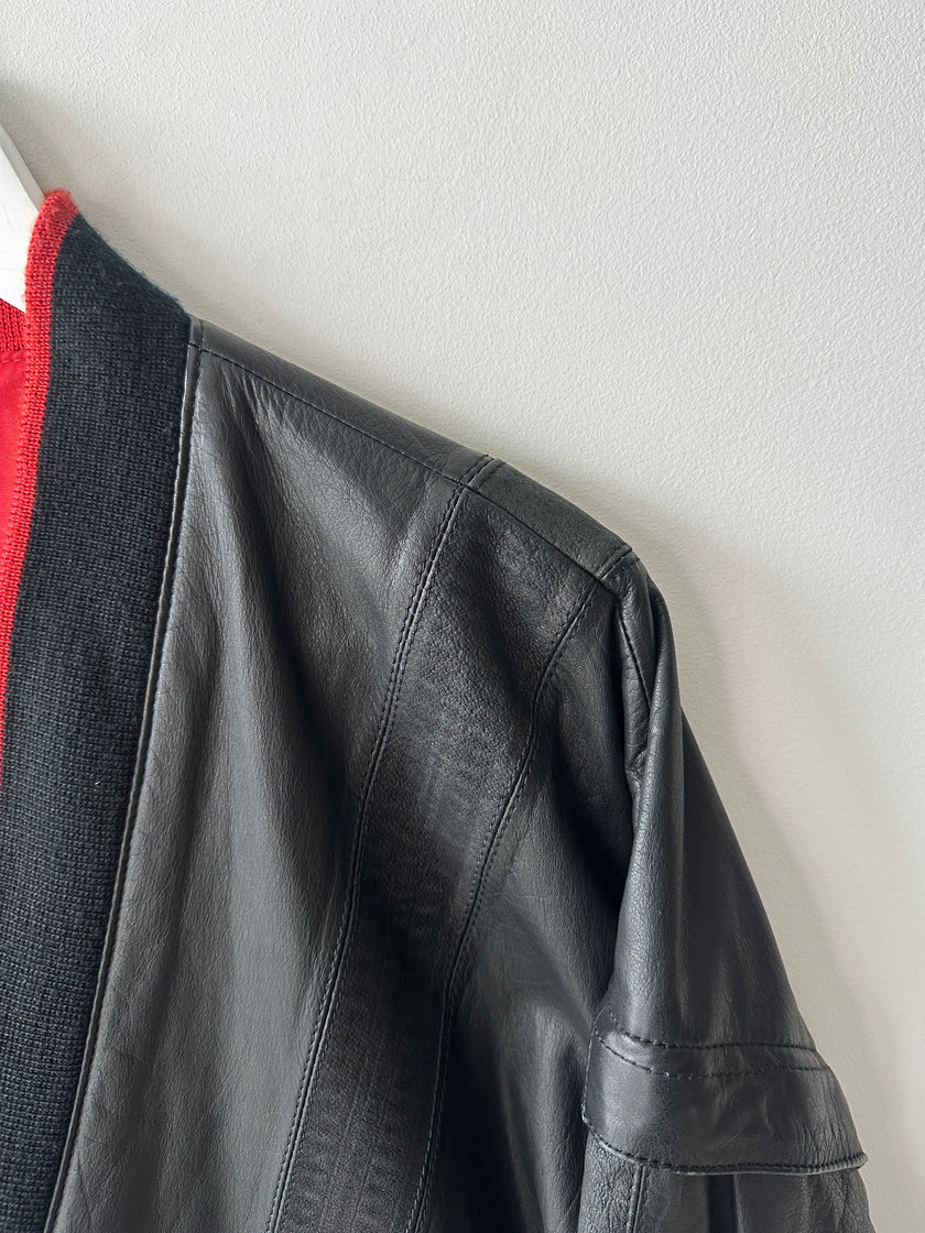 1990s 2 IN 1 BOXY FIT LEATHER JACKET GILET