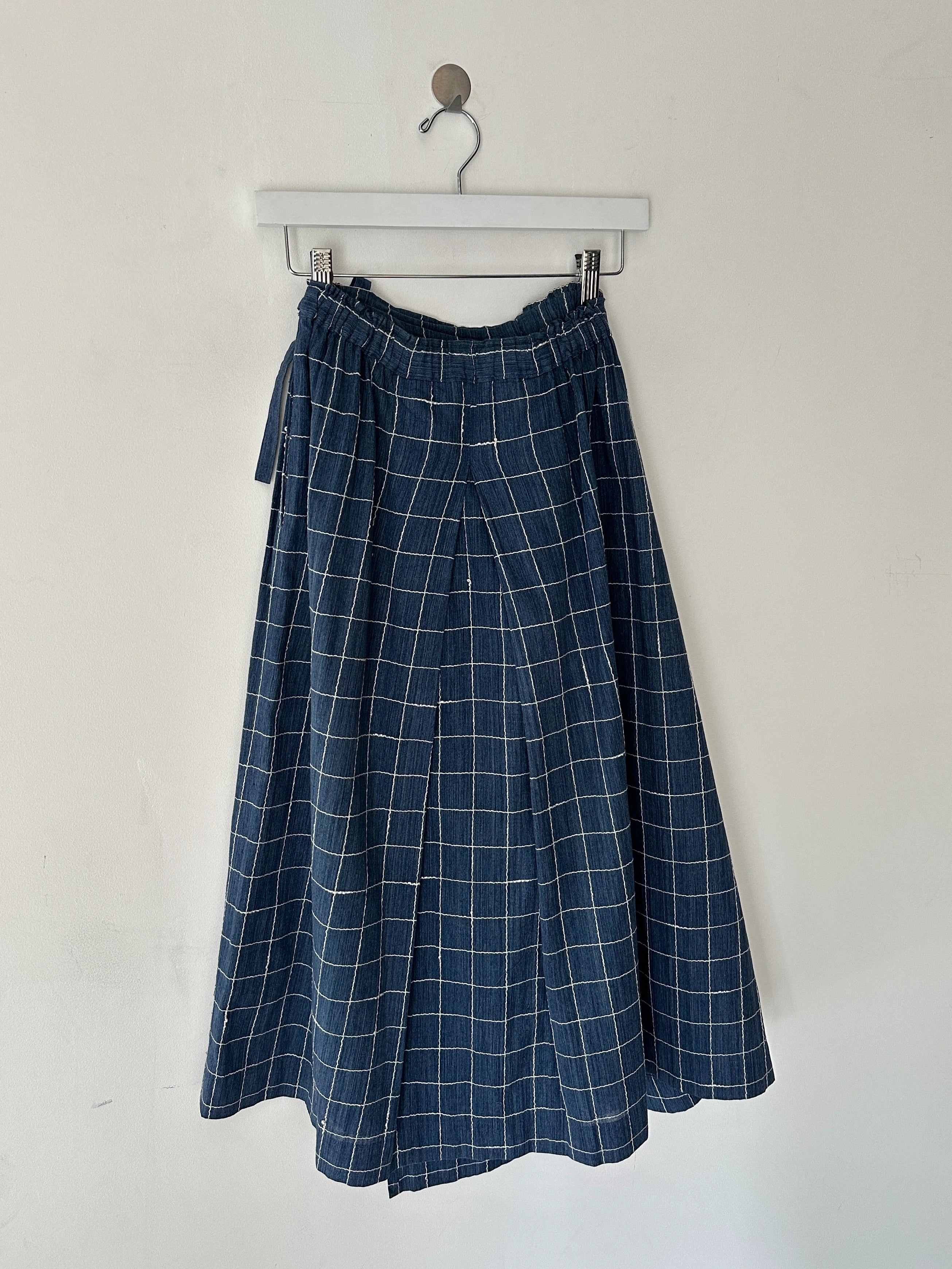 ISSEY MIYAKE PLANTATION - 1980s ASYMMETRIC LONG WRAP SKIRT
