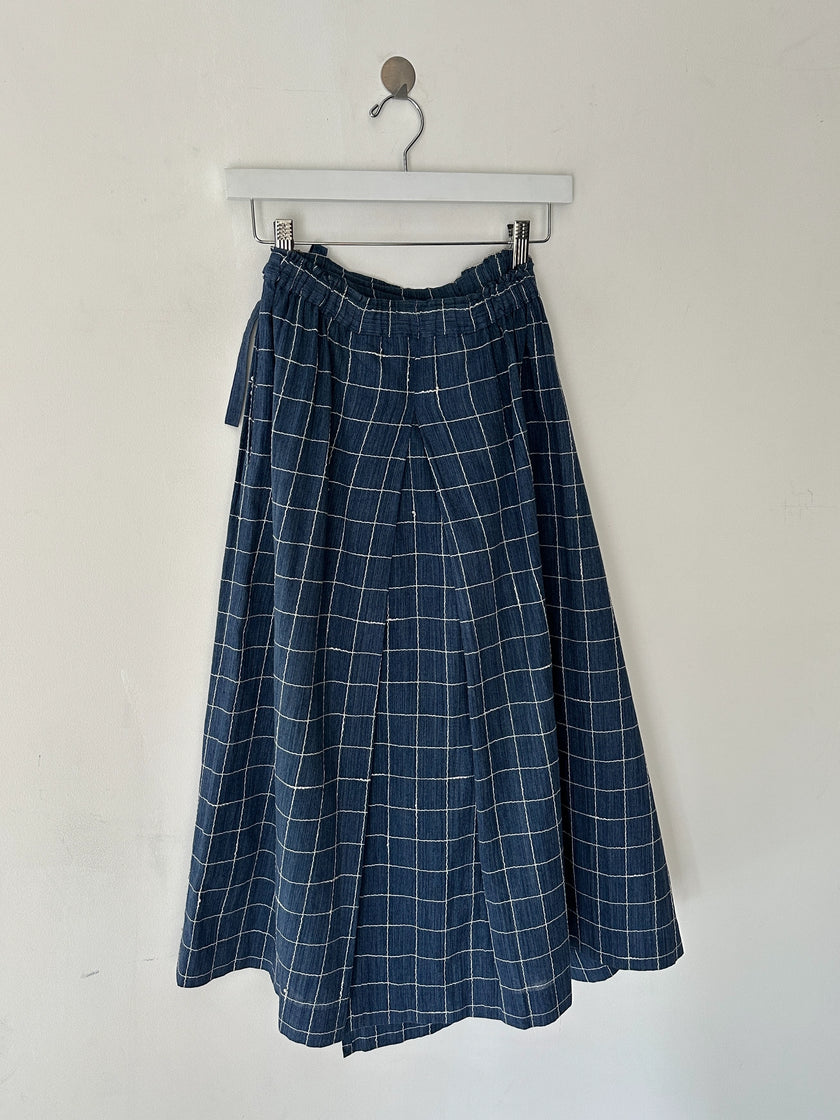 ISSEY MIYAKE PLANTATION - 1980s ASYMMETRIC LONG WRAP SKIRT