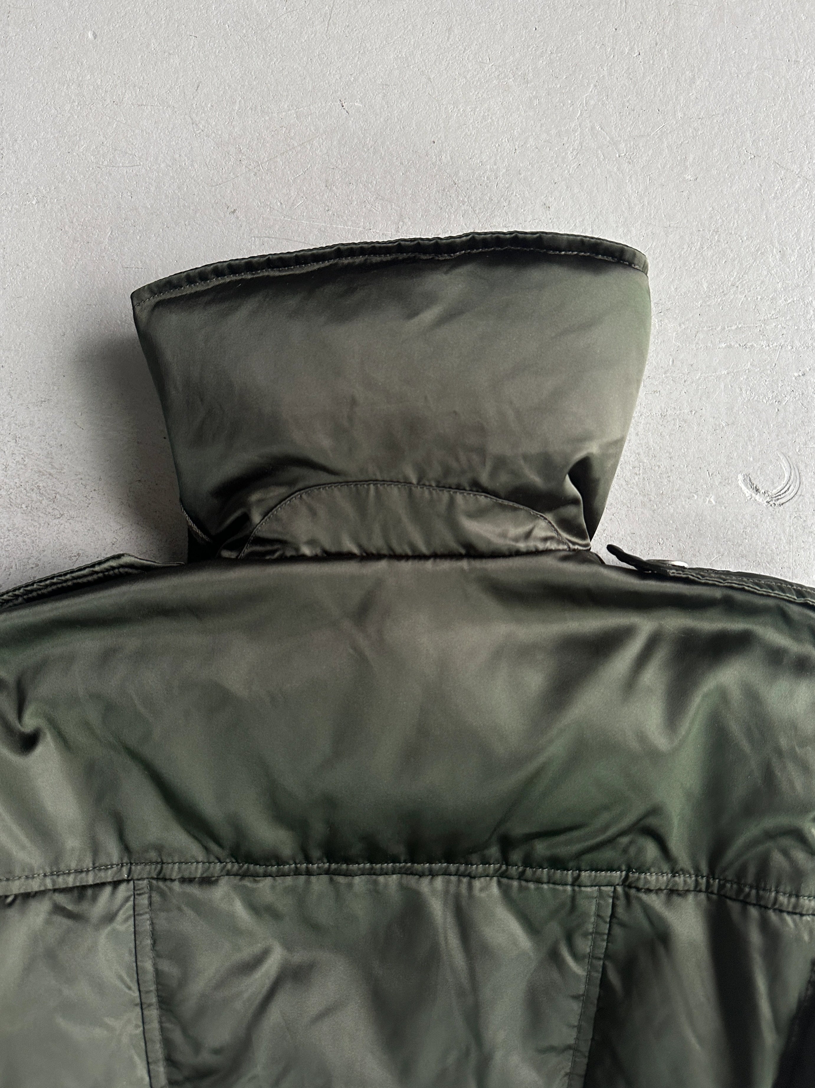 EMPORIO ARMANI - early 2000s ASYMMETRICAL FRONT CLOSURE FUNNEL NECK JACKET