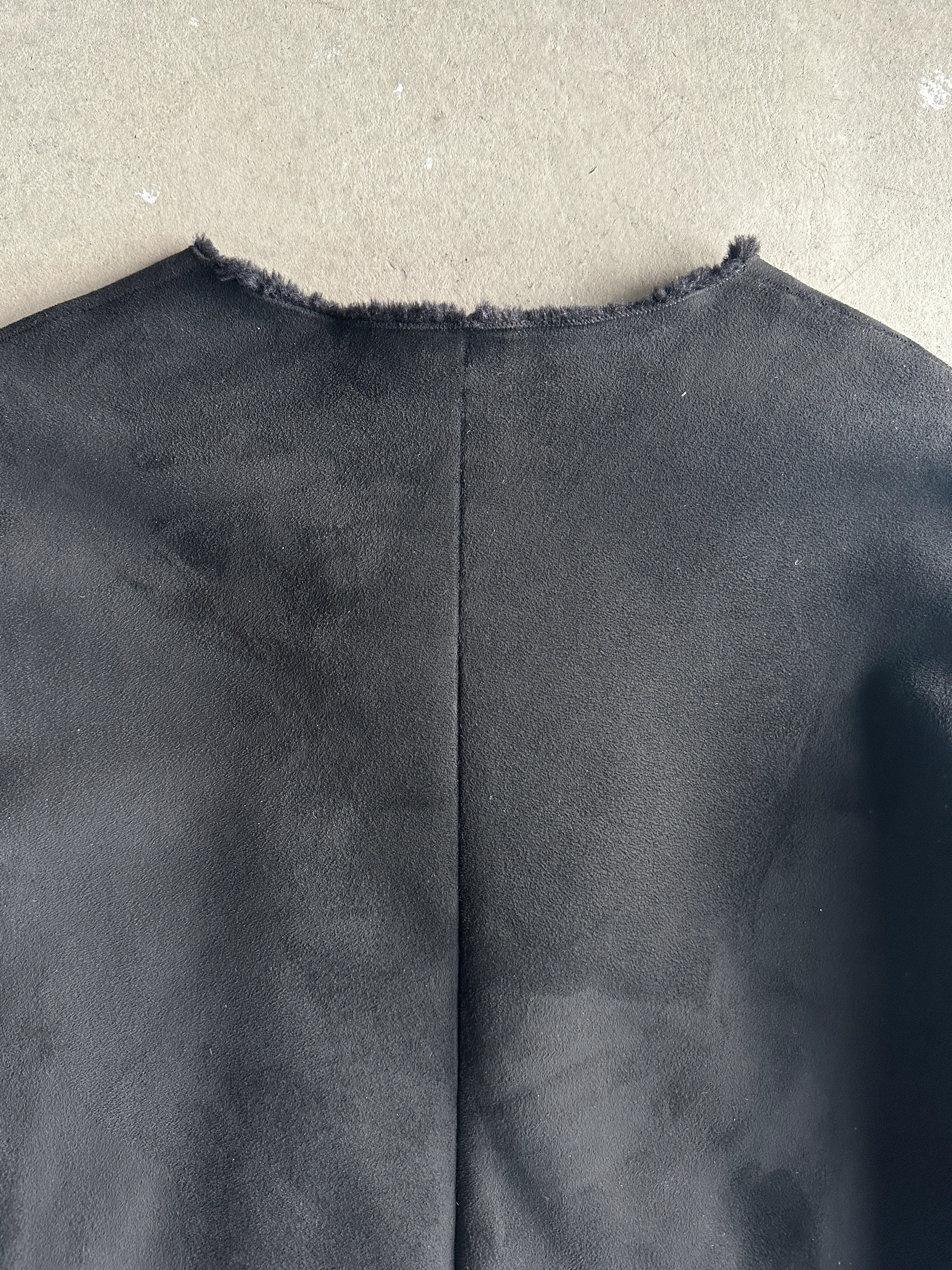 PLANTATION ISSEY MIYAKE - 1990s FAUX SHEARLING COAT WITH ROUND COLLAR