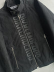 BIKKEMBERGS - A/W 2006 PADDED JACKET WITH LEATHER FRONT LOGO LETTERING