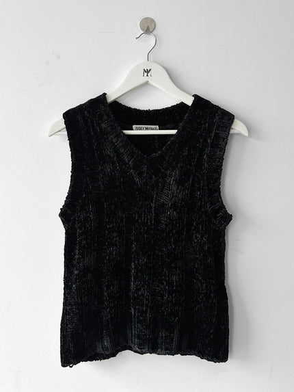 ISSEY MIYAKE - F/W 1996 CHENILLE V NECK VEST TOP