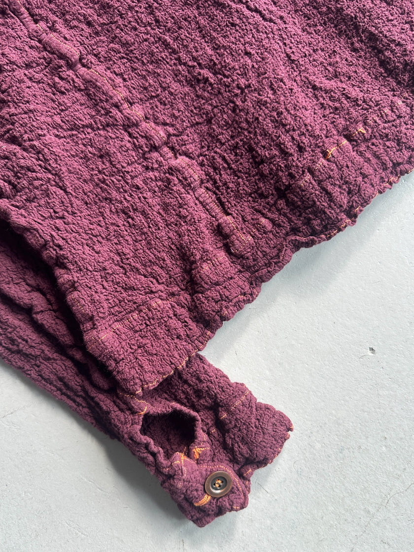 ISSEY MIYAKE ME - 2000s RUCHED JACKET WITH CONTRASTING SEAMS