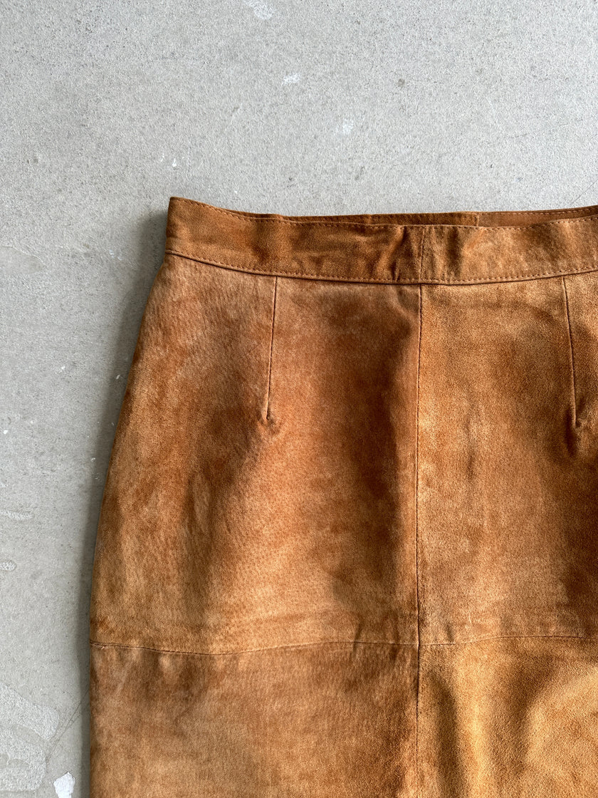 SUEDE PENCIL SKIRT