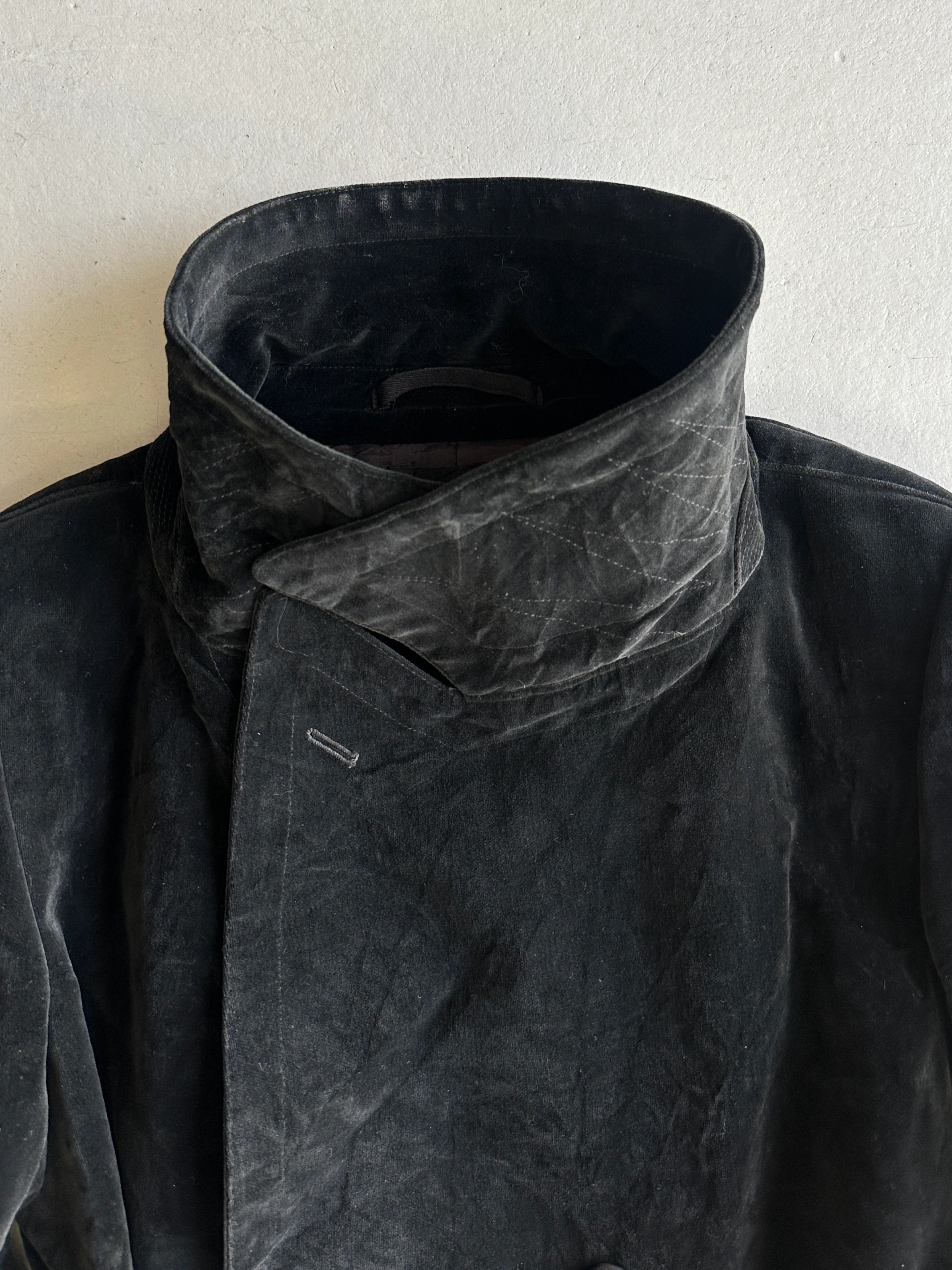 COMME DES GARÇONS - F/W 2001 DOUBLE BREASTED VELVET BELTED JACKET