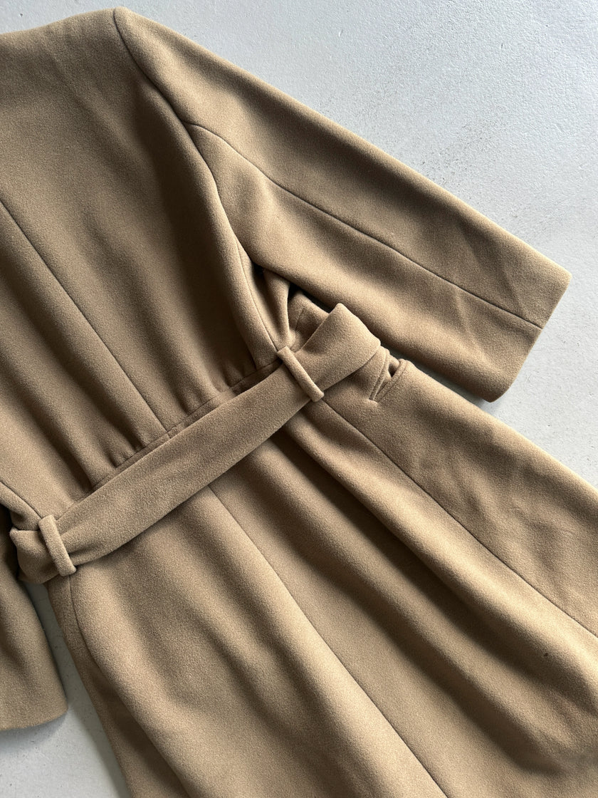 GIORGIO ARMANI - 1990s BELTED COLLARLESS COAT