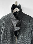 EMPORIO ARMANI - F/W 2009 TEXTURED JACKET WITH RUFFLED COLLAR AND ZIP DETAILS