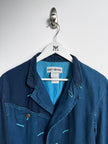 ISSEY MIYAKE - F/W 1993 PANELED DENIM JACKET WITH CONTRAST EMBROIDERED DETAILS ALL OVER