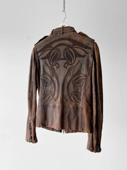GUCCI BY FRIDA GIANNINI S/S 2011-2012  EMBROIDERED BACK LEATHER JACKET