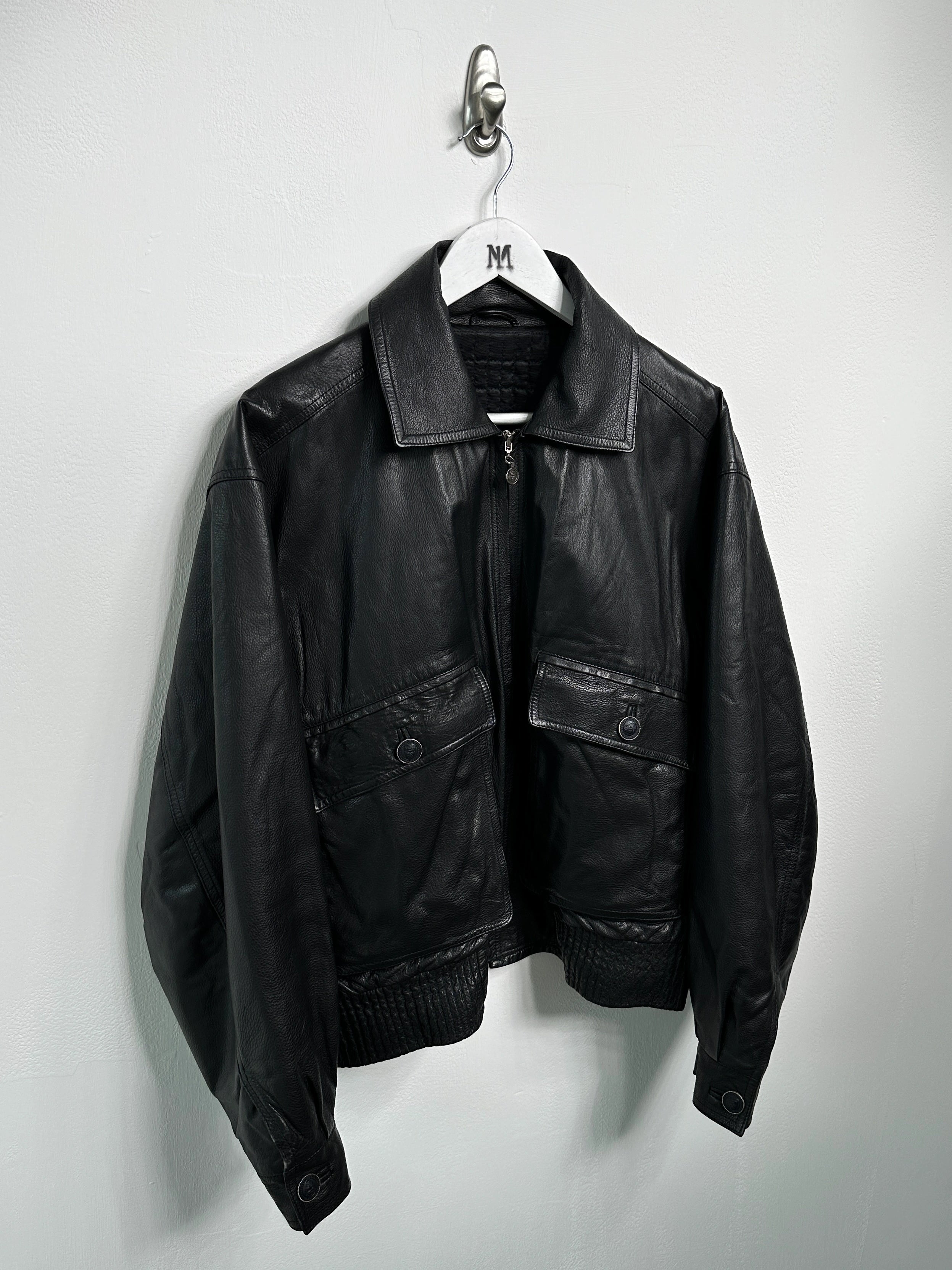 ISTANTE by GIANNI VERSACE - early 1990s LEATHER BOMBER JACKET