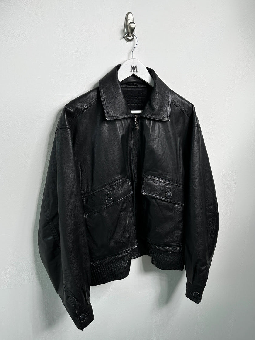 ISTANTE by GIANNI VERSACE - early 1990s LEATHER BOMBER JACKET