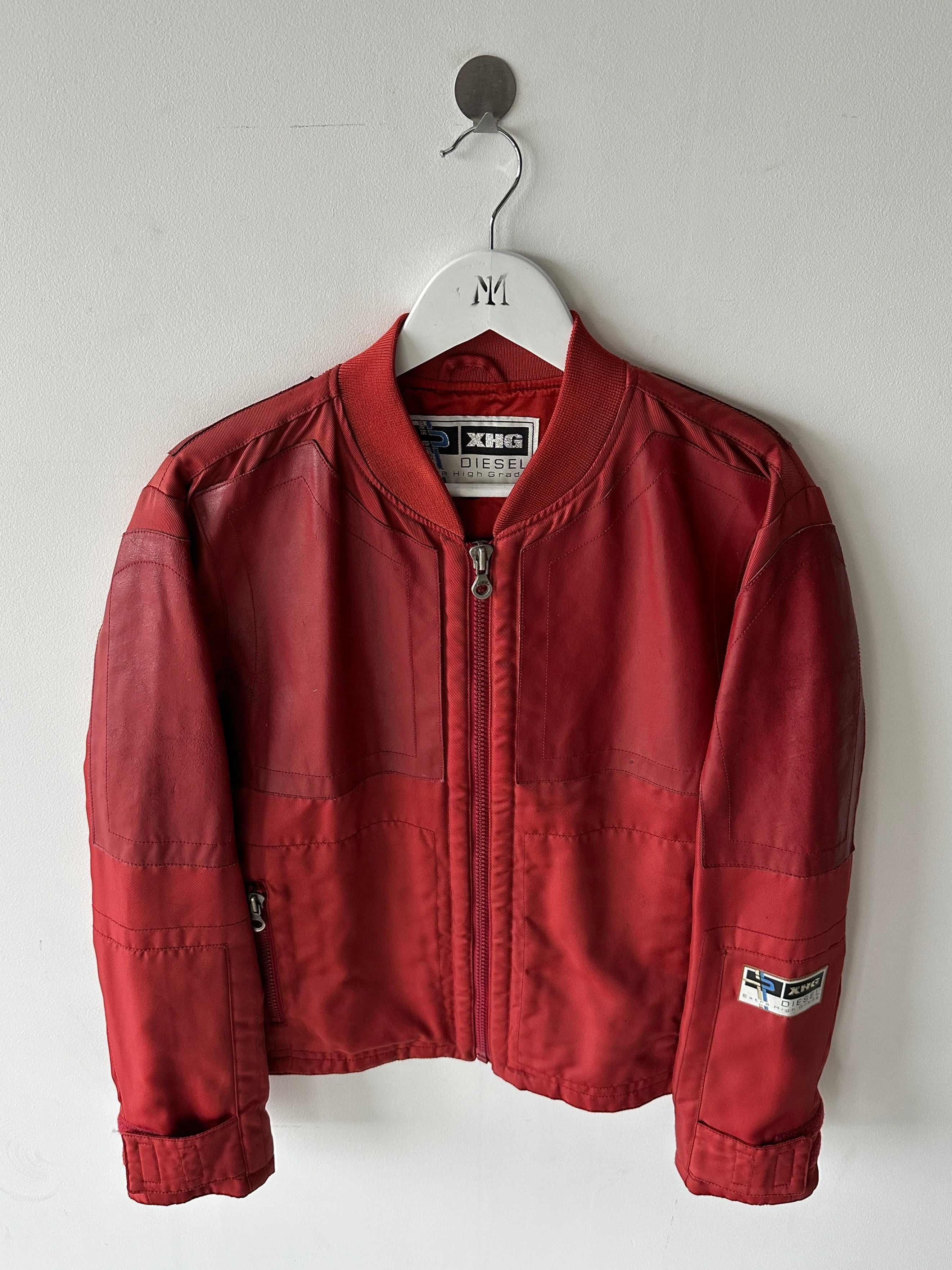 DIESEL - 1990s NYLON AND LEATHER RACER JACKET