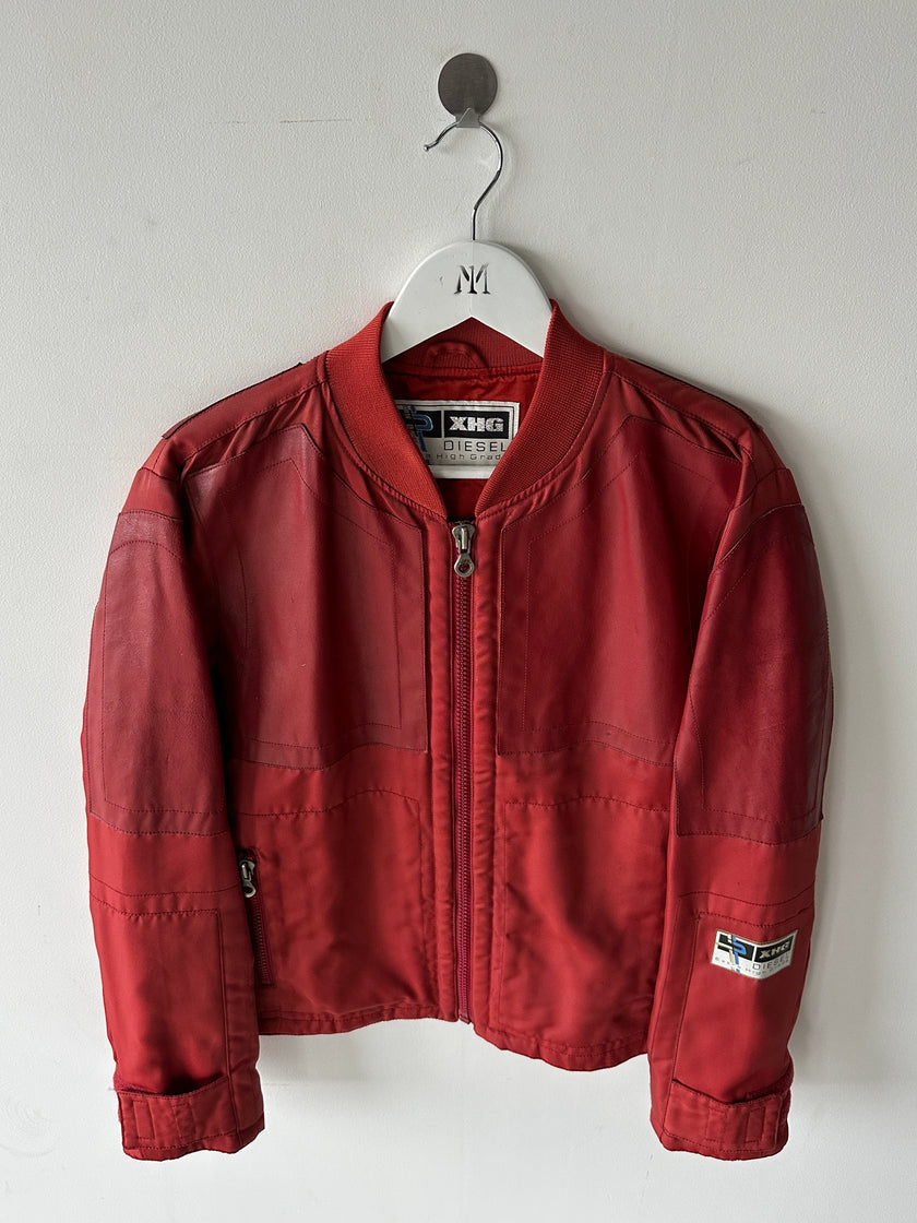 DIESEL - 1990s NYLON AND LEATHER RACER JACKET