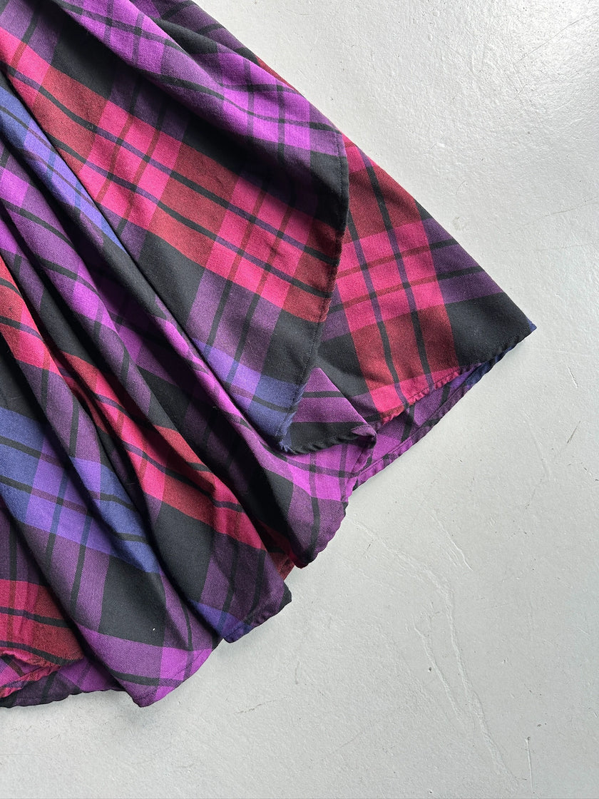 BYBLOS - 1990s CHECK PRINT PLEATED SKIRT