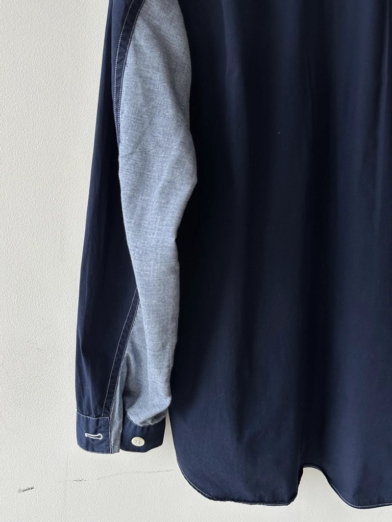 COMME DES GARÇONS - 2000s CONTRAST FABRIC LONG SLEEVE SHIRT