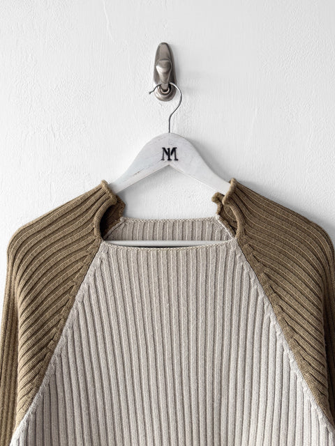 ITALIAN LABEL 2000s SLIM FIT RIBBED KNIT JUMPER