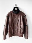 ICEBERG - 1980s LEATHER BOMBER JACKET WITH SHEARLING COLLAR