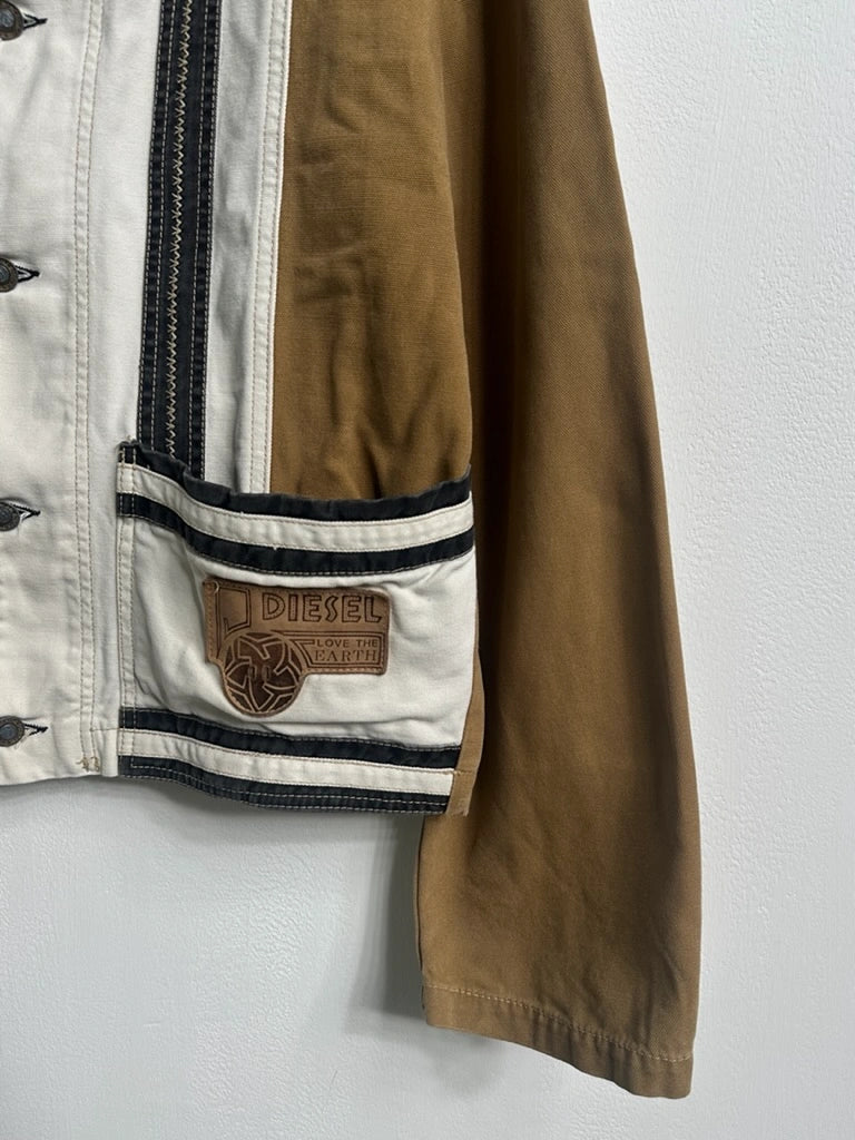 DIESEL - early 2000s CROP FIT JACKET WITH CONTRASTING STITCHING DETAILS