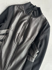 CLAUDE MONTANA - early 2000s BONDAGE JACKET WITH LEATHER FRONT AND BACK PANEL