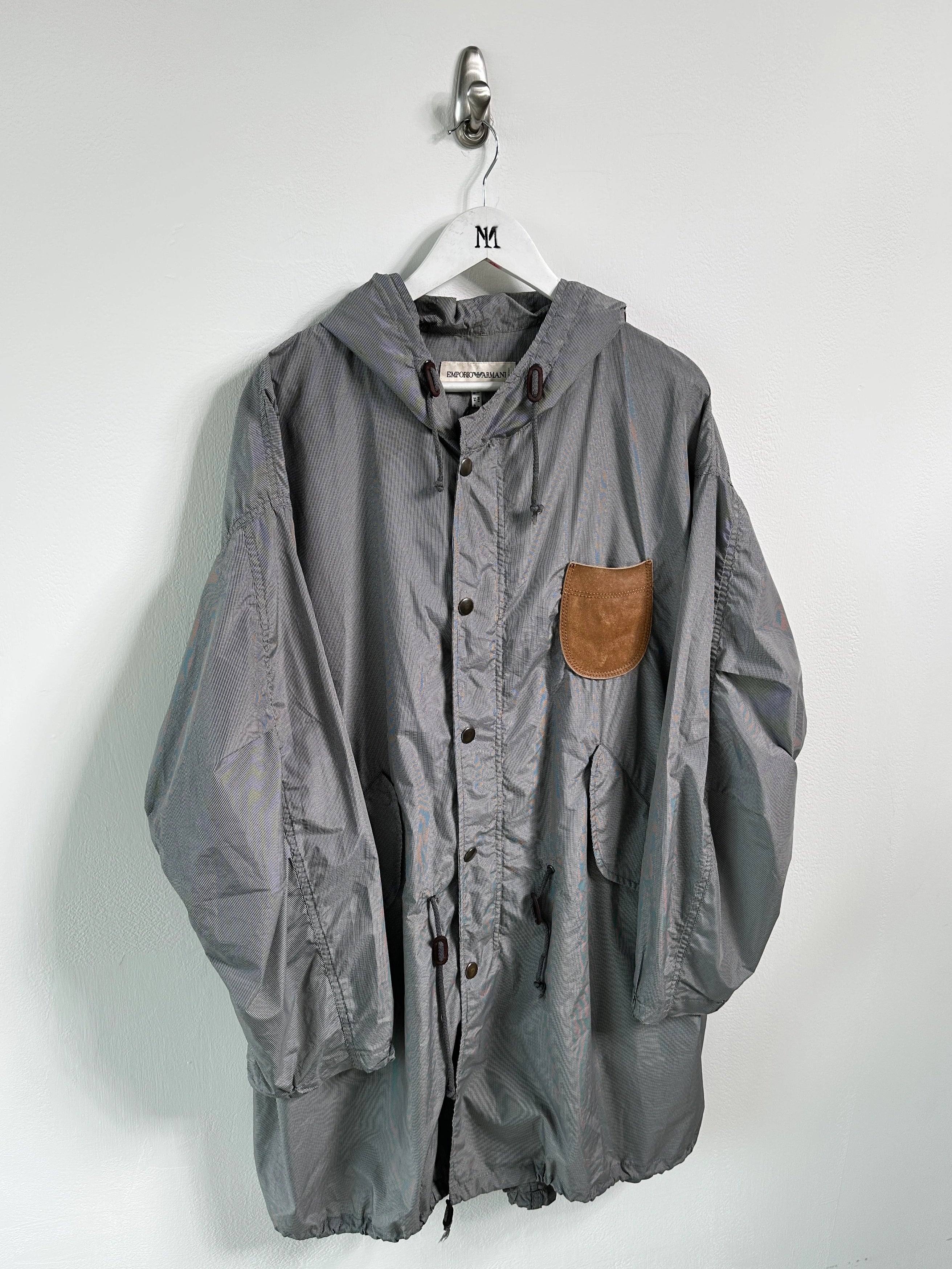 EMPORIO ARMANI - late 1990s MICRO CHECK HOODED PARKA