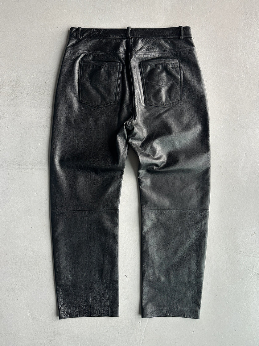 1990s STRAIGHT FIT LEATHER TROUSERS