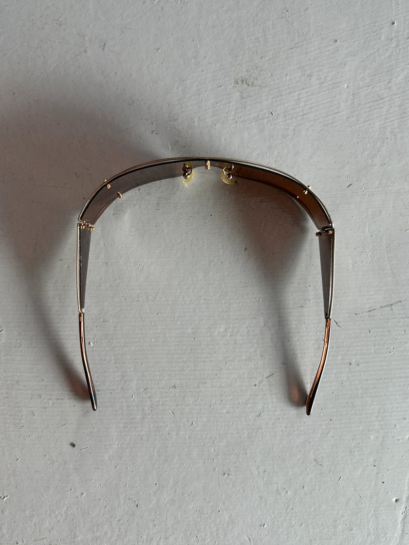VALENTINO - early 2000s SHIELD SUNGLASSES WITH MIRRORED TEMPLES