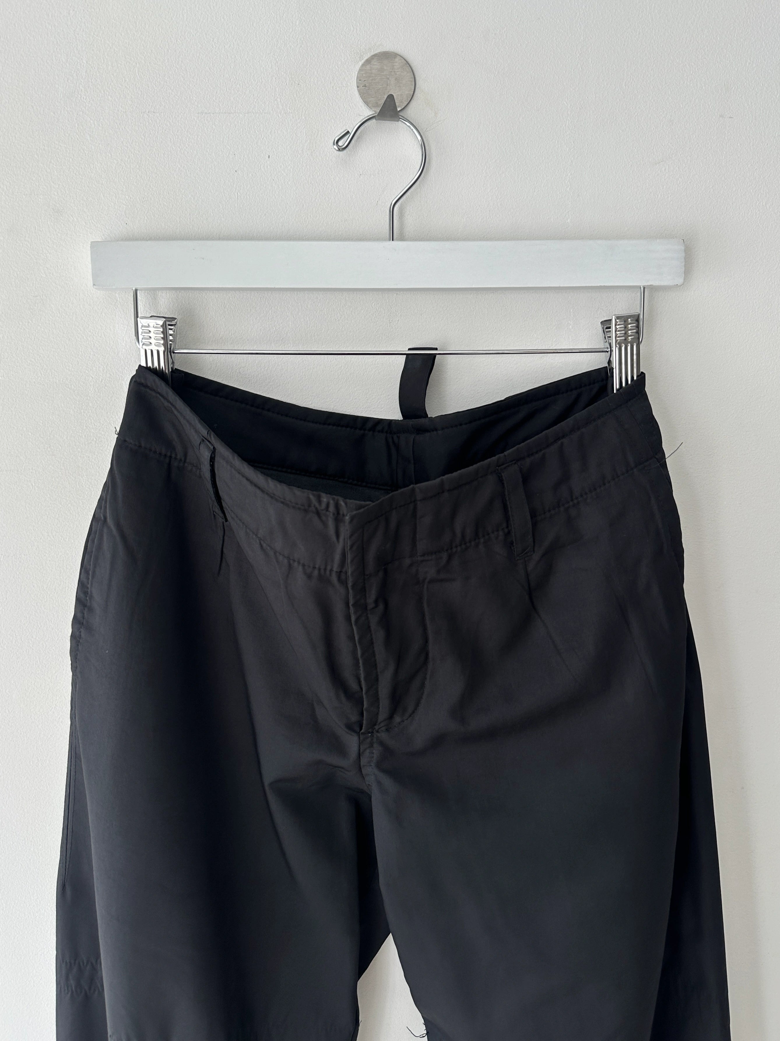 DSQUARED2 - late 1990s COATED TROUSERS WITH GATHERED DETAILS