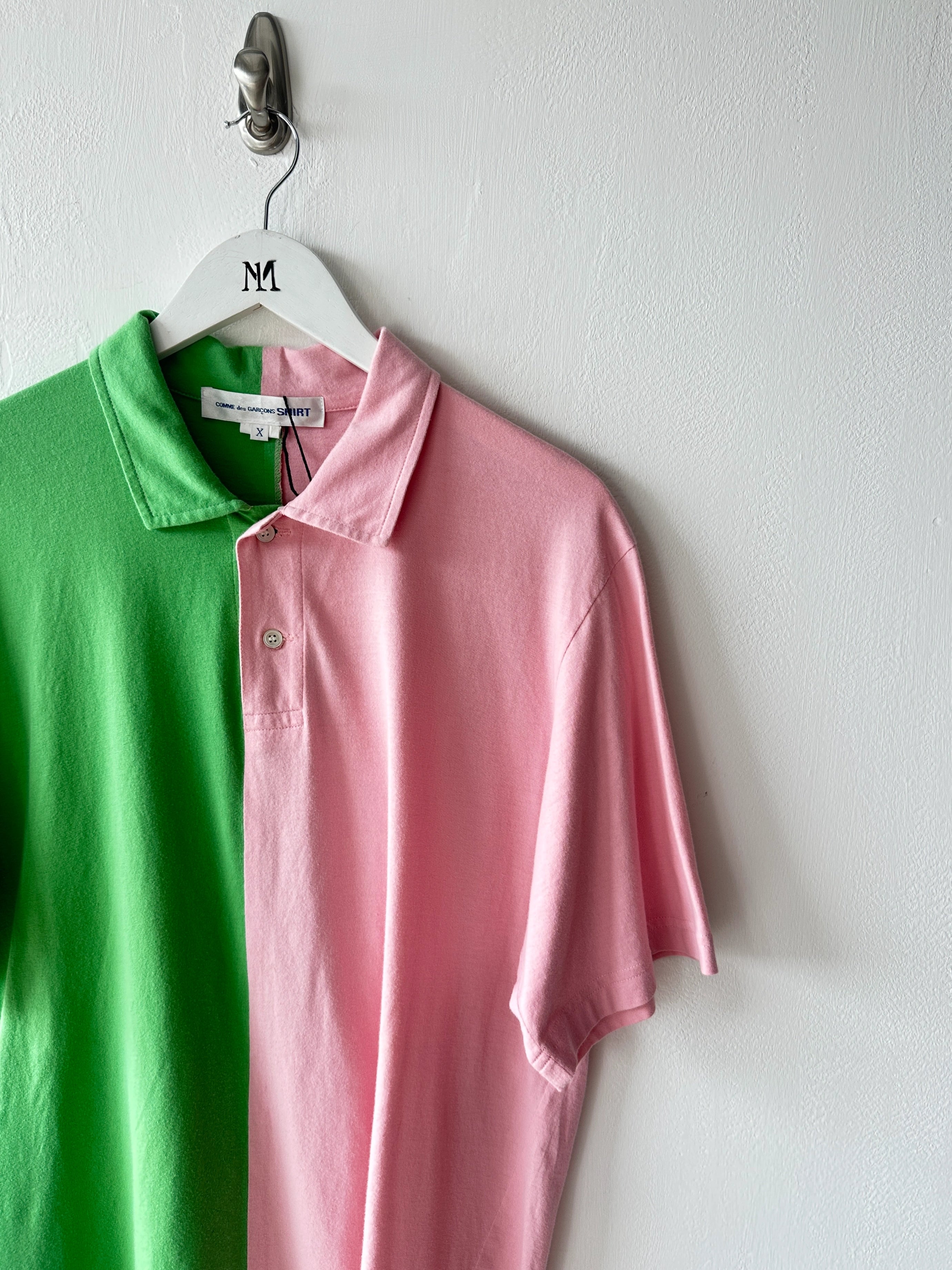 COMME DES GARÇONS - S/S 2005 TWO TONE POLO T-SHIRT