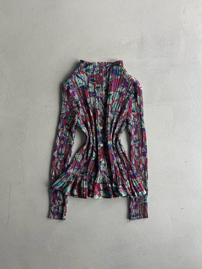 ISSEY MIYAKE FÈTE - S/S 2008 ABSTRACT PRINT BUTTONED BLOUSE