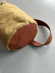 ITALIAN LABEL 1980s CANVAS DUFFLE BAG WITH CONTRASTING LEATHER STRAP