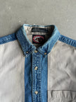 1980s PANELED DENIM LONG SLEEVE SHIRT