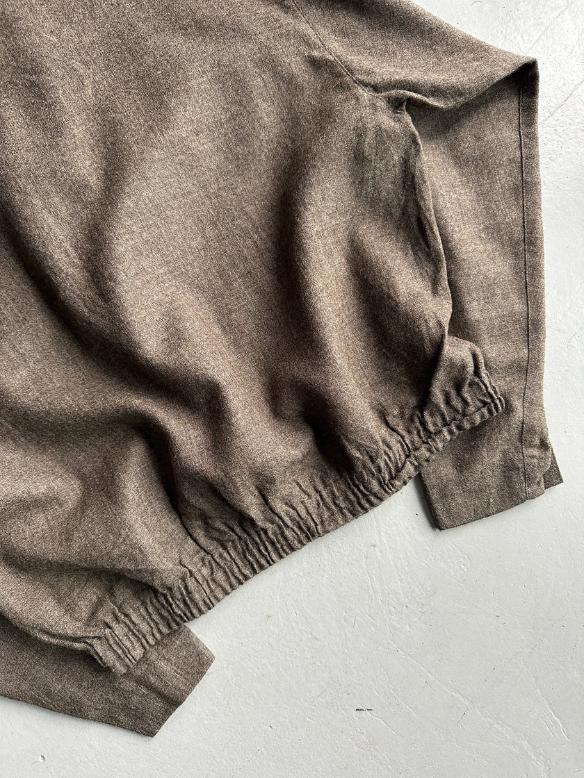 PLANTATION ISSEY MIYAKE - 1980s DRAPED COLLAR BOXY FIT BLOUSE