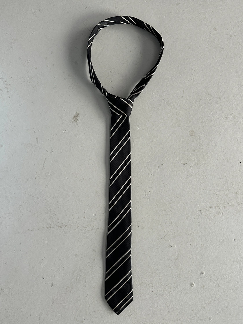 DOLCE & GABBANA  - 1990s SILK PATTERNED SKINNY TIE