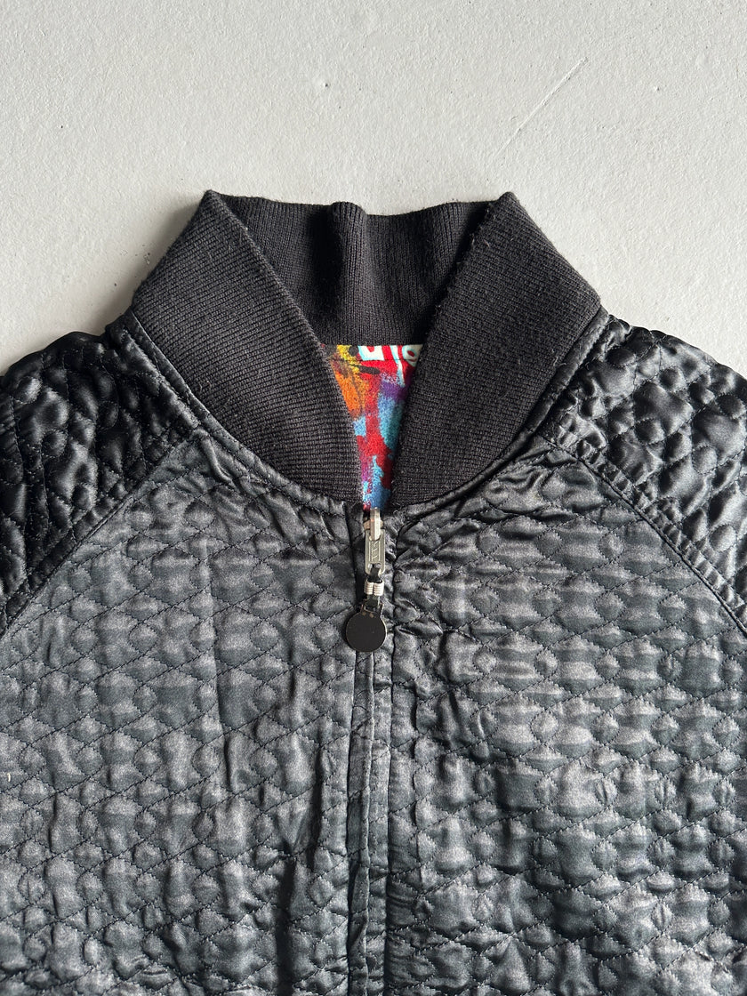 LOUIS FERAUD - 1980s REVERSIBLE BOXY FIT CROPPED BOMBER JACKET