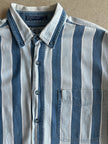 1990s STRIPED DENIM LONG SLEEVE SHIRT