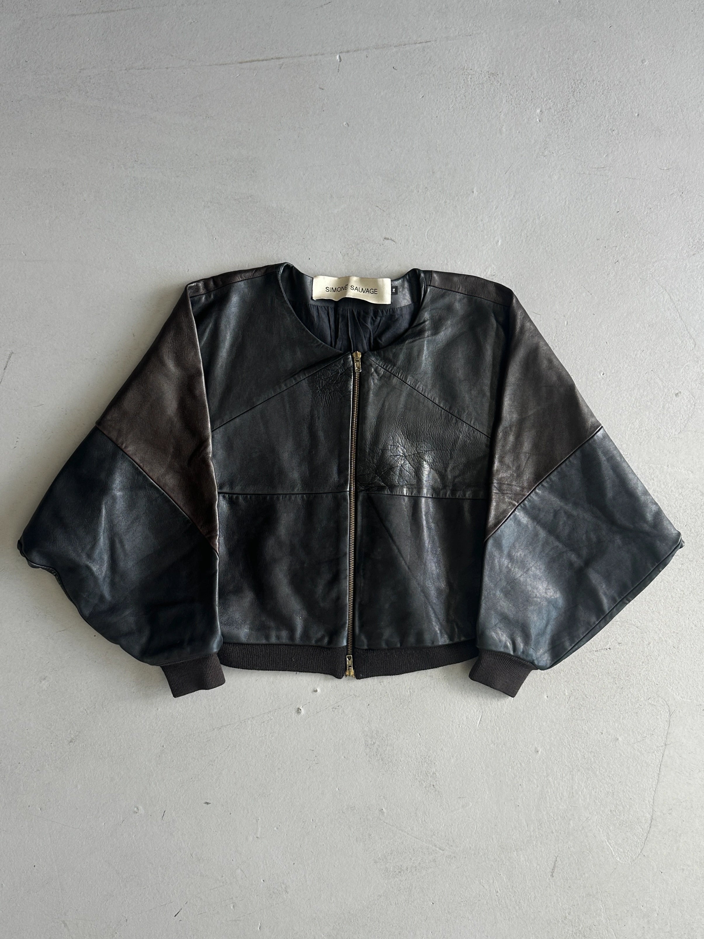 SIMONE SAUVAGE - 2000s BOXY FIT LEATHER JACKET