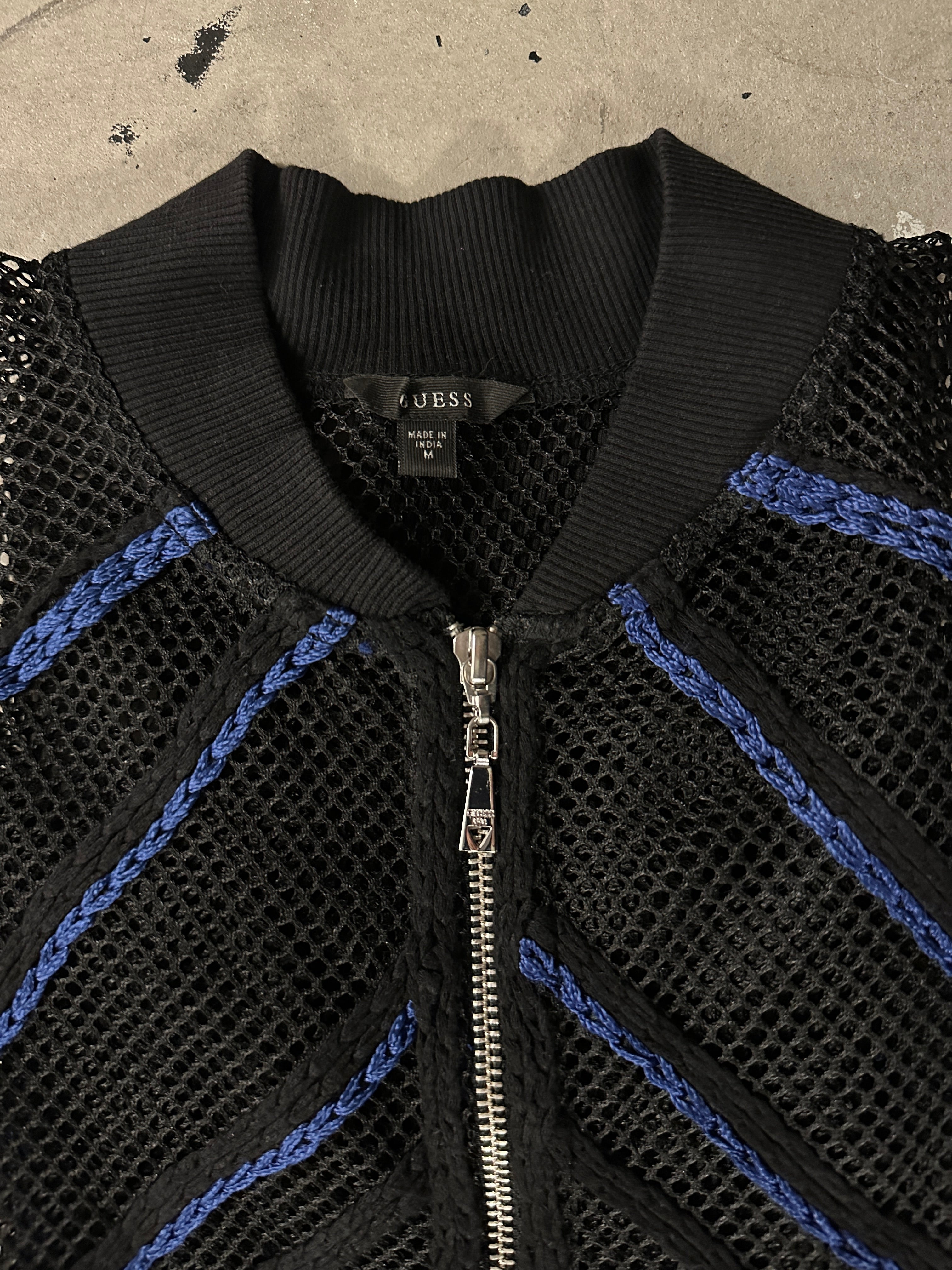 GUESS- 2000s MESH ZIPPED SWEATER