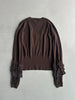 ROBERTO CAVALLI - early 2000s V NECK SOFT KNIT WITH SHEER DETAIL AT SLEEVE