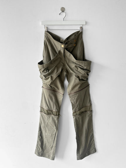 GAETANO NAVARRA - S/S 2004 2 IN 1 TROUSERS SHORTS WITH ZIP DETAILS