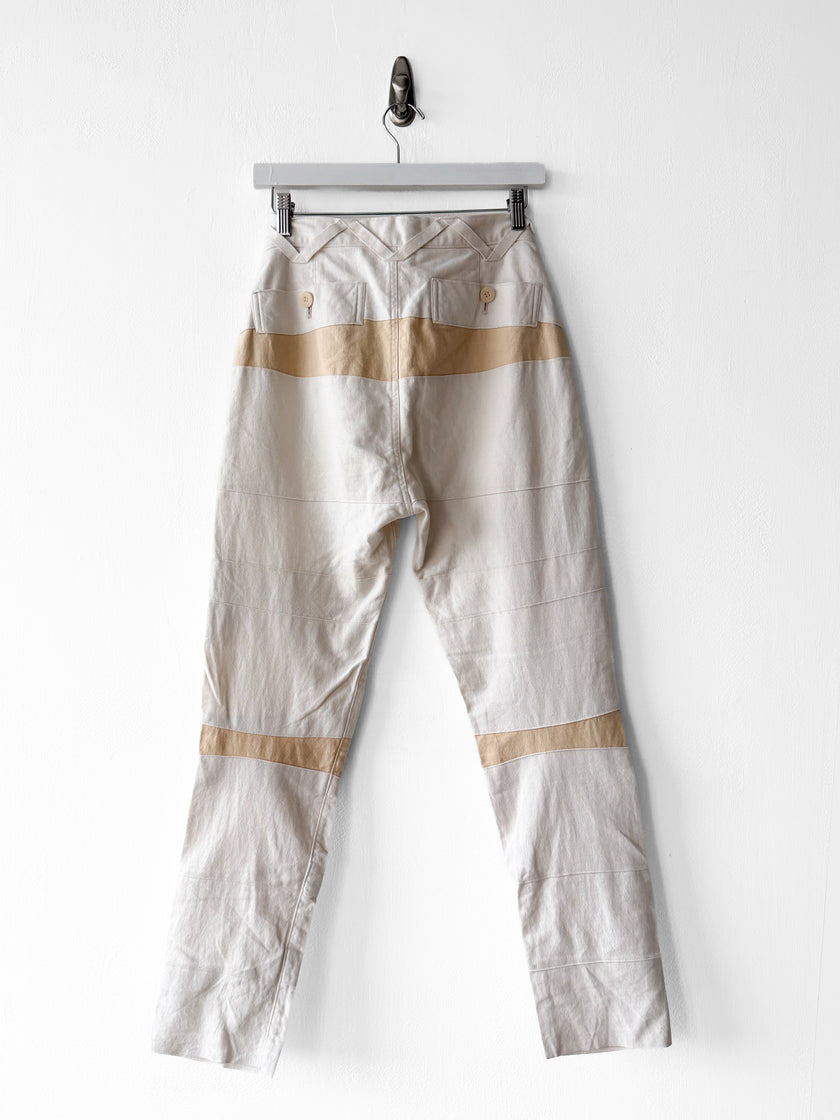 ISSEY MIYAKE - S/S 1997 PANELLED TROUSERS WITH GEOMETRIC BELT LOOPS DETAILING