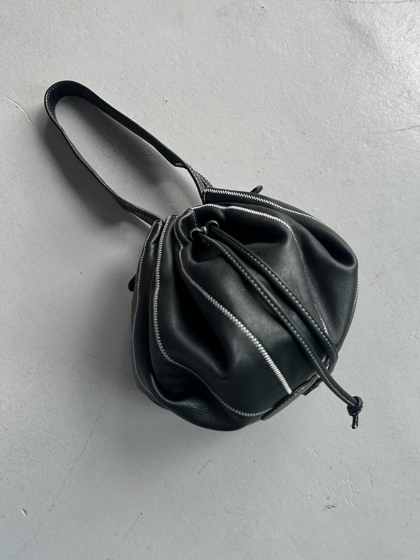 ENRICO COVERI - 1990s LEATHER BUCKET BAG