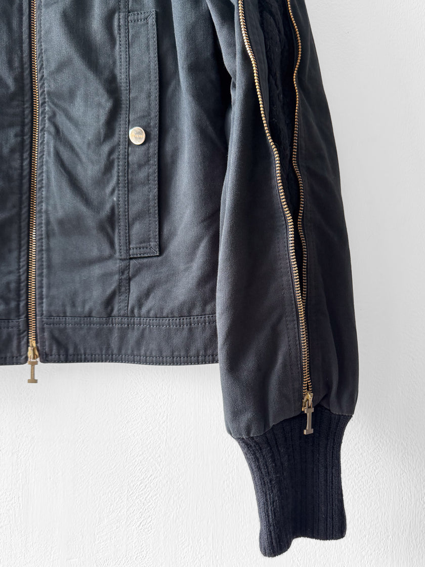 ICEBERG  - circa F/W 2003 STRAIGHT FIT JACKET WIT ZIP DETAILS AND KNIT INSERTS AT SLEEVE