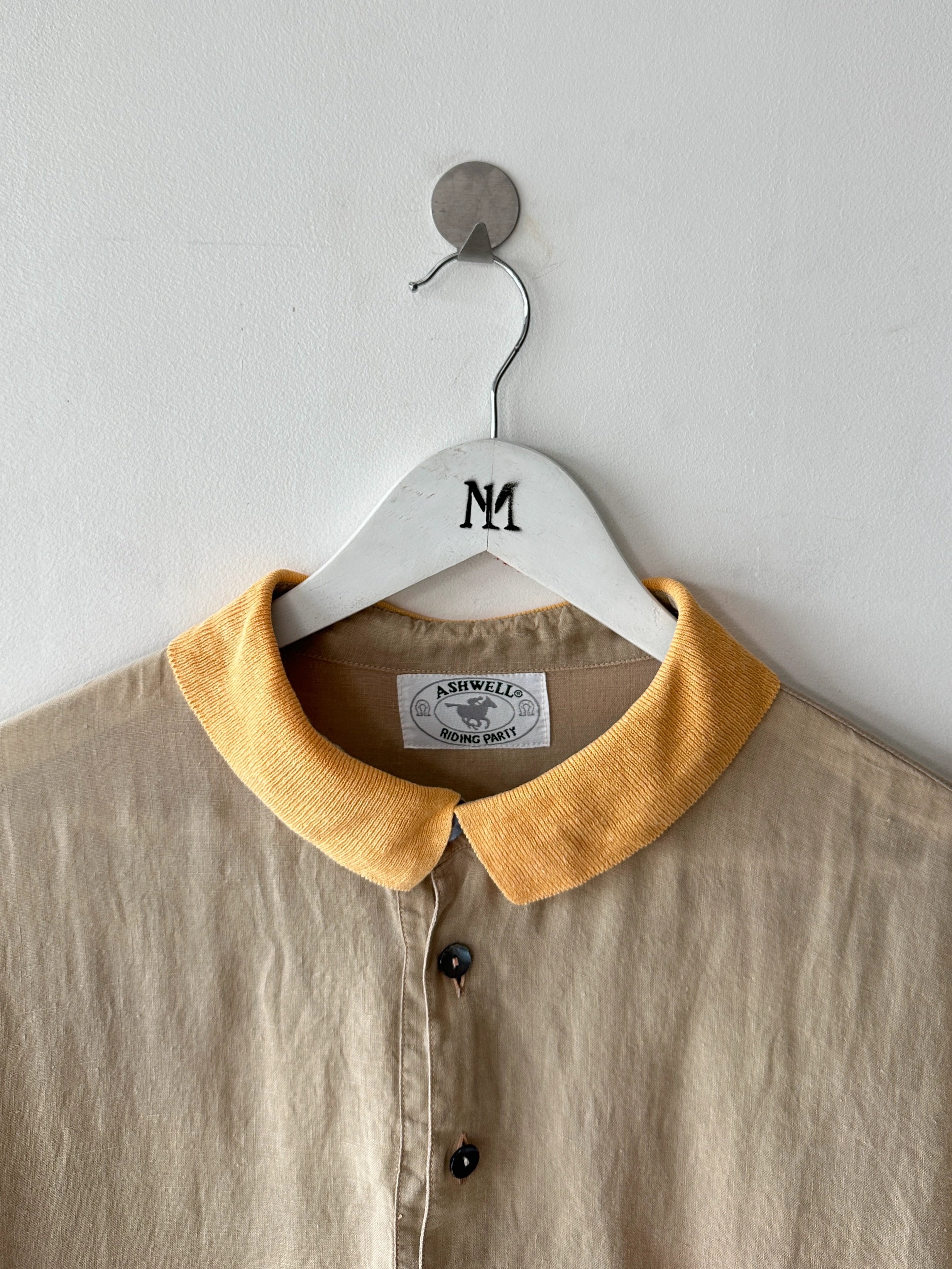1980s LINEN POLO T-SHIRT