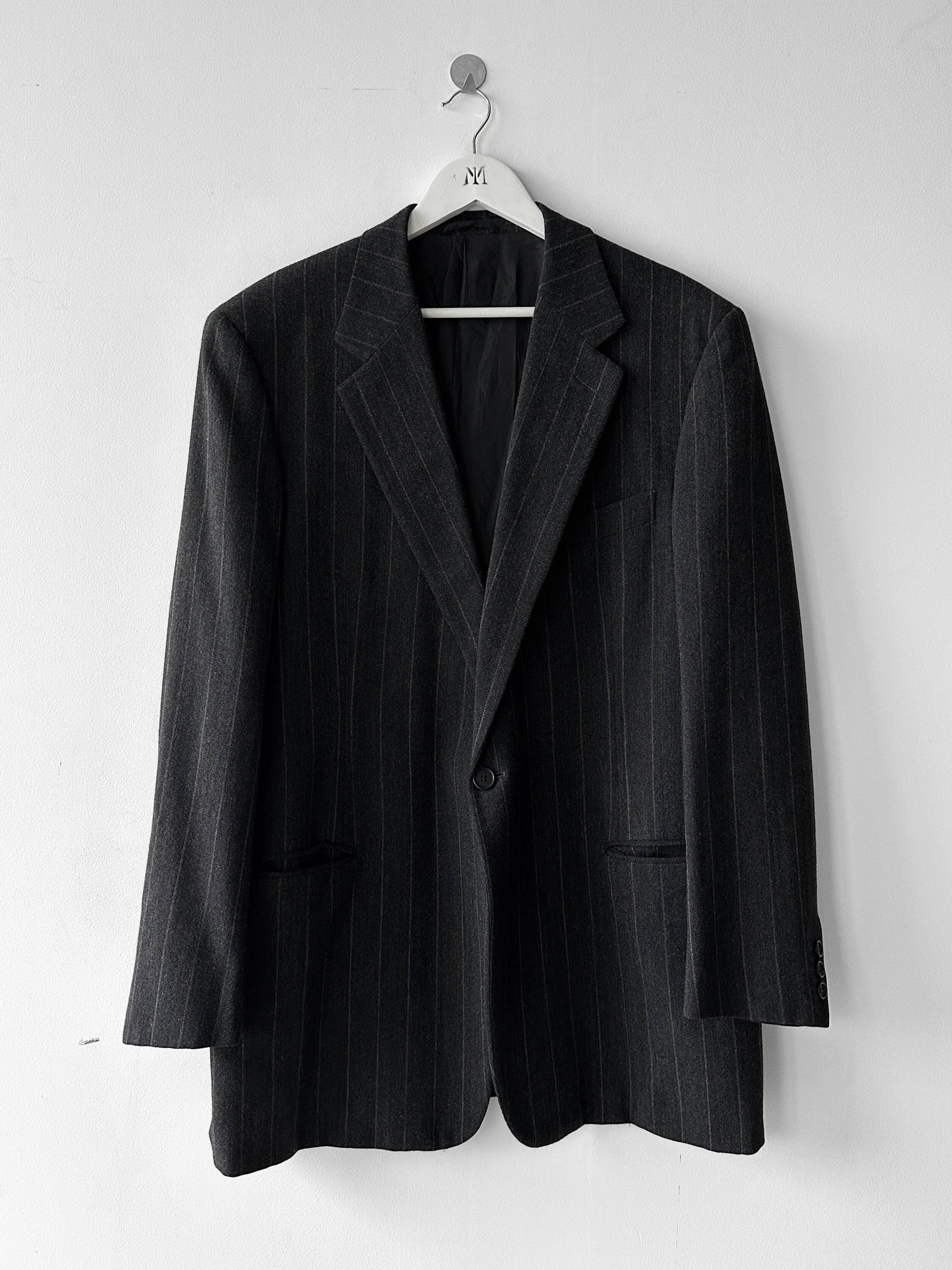 GIORGIO ARMANI - 1990s PINSTRIPED SUIT WITH FRONT PLEATS TROUSERS