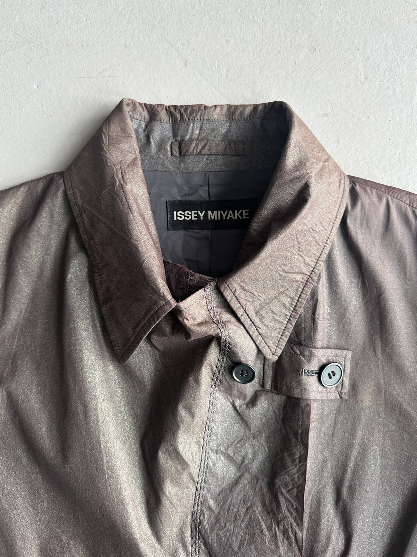 ISSEY MIYAKE - F/W 2002 METALLIC DOUBLE BREATSED TRENCH COAT