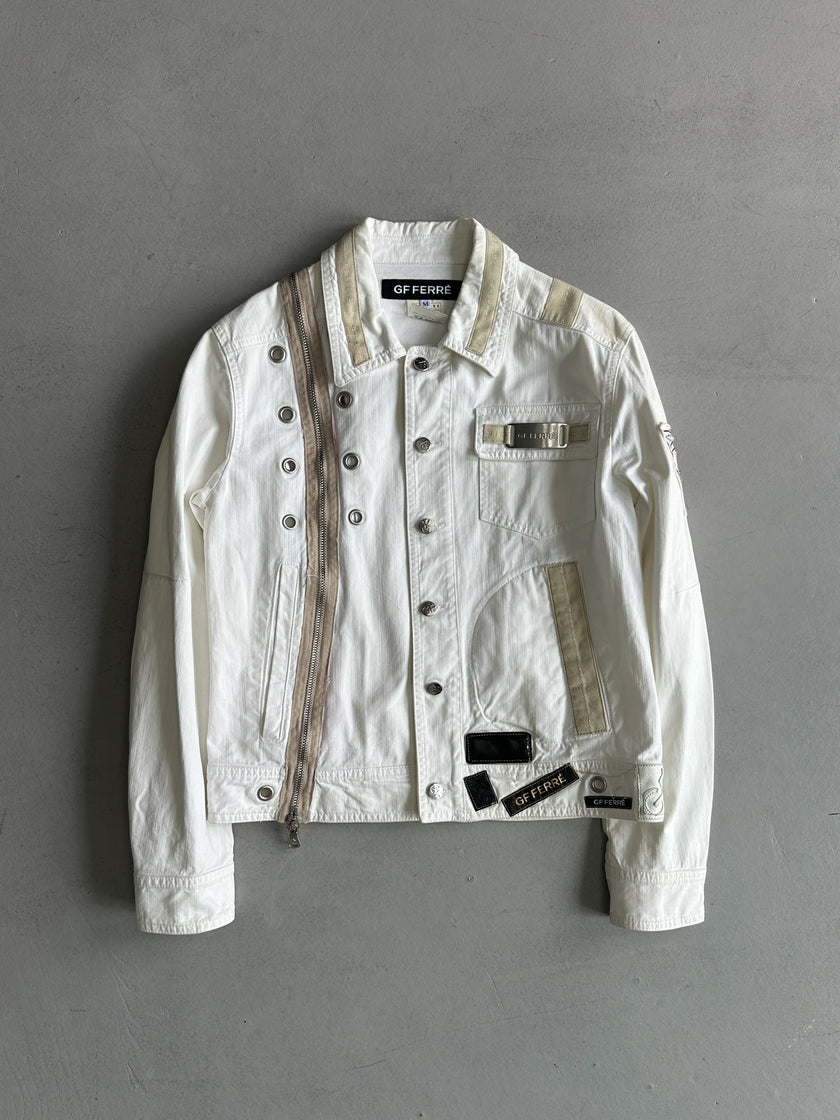 GIANFRANCO FERRÉ - 1990s ZIP DETAIL FRONT DENIM JACKET