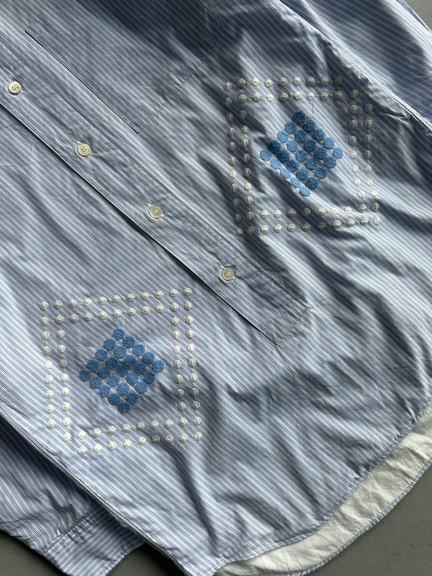 COMME DES GARÇONS HOMME PLUS - A/W 2013 EMBROIDERED STRIPED TUNIC