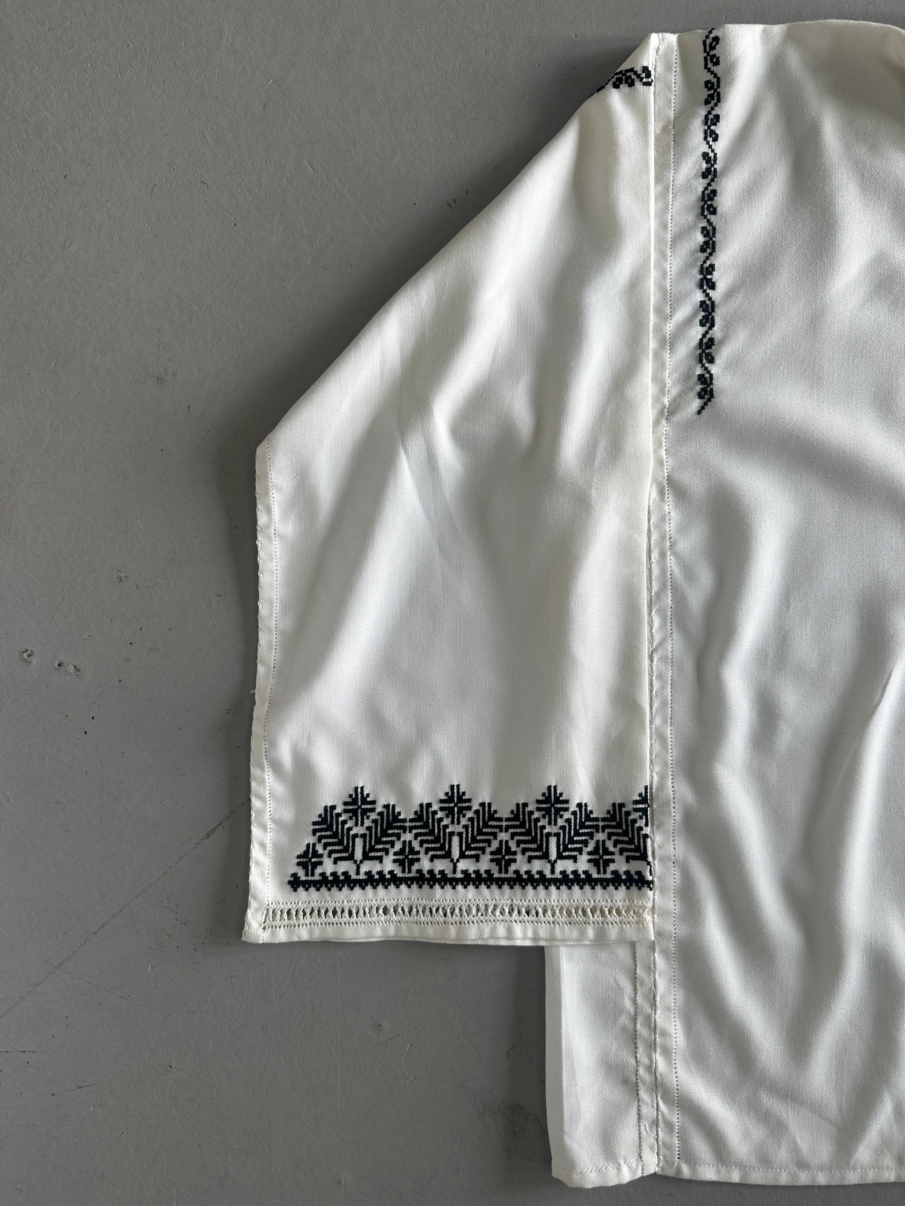 1970s EMBROIDERED WIDE SLEEVE TUNIC SHIRT