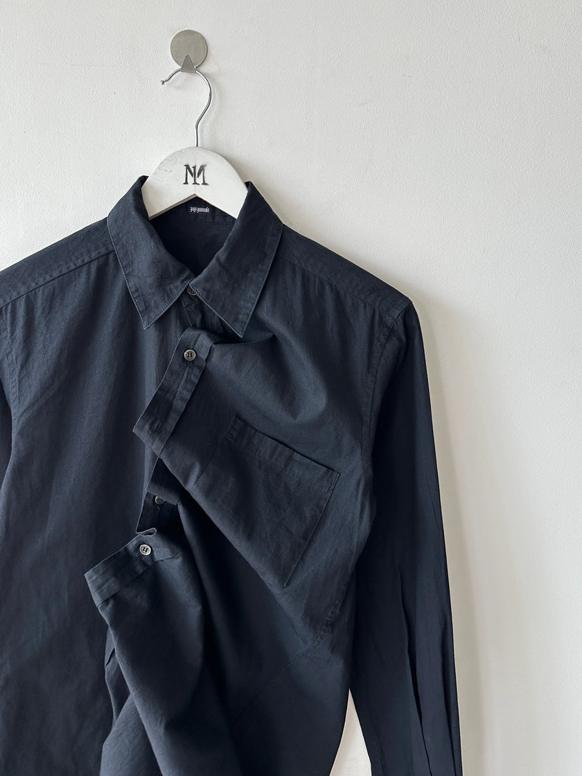 YUJI YAMADA - 1990s ASYMMETRIC FRONT PANEL LONG SLEEVE SHIRT